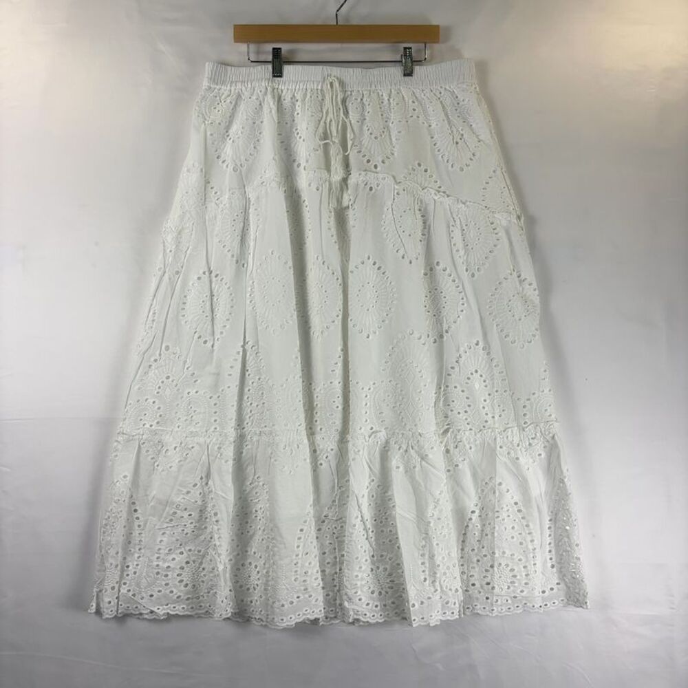 White Eyelet Maxi Skirt - Classic Women's Maxi
